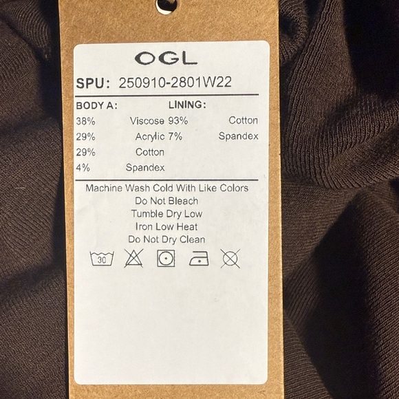 LiteWarm Light Warm Slanted Mockneck Ruched Brami 
Espresso Size Large - Picture 6 of 6